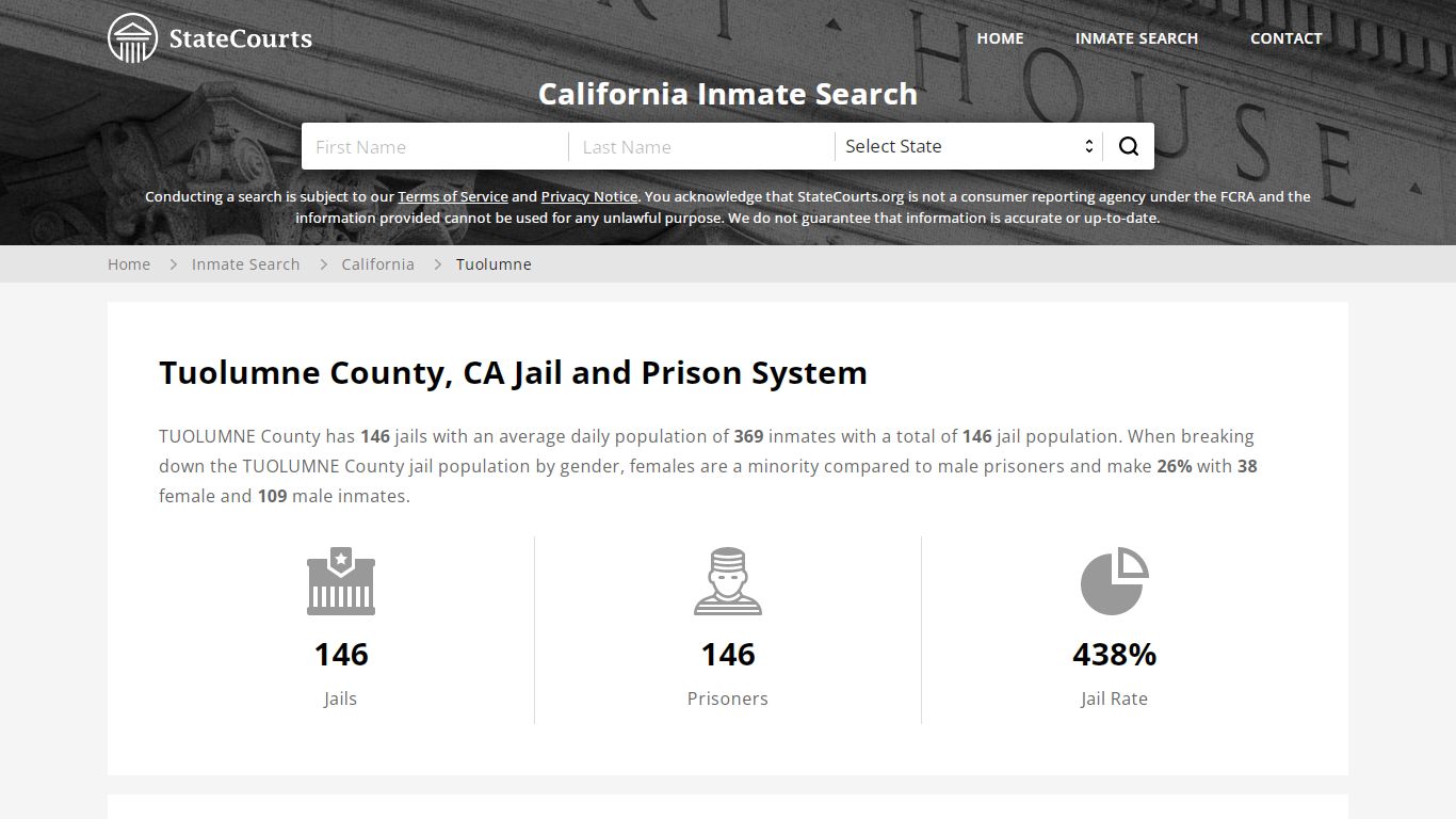 Tuolumne County, CA Inmate Search - StateCourts