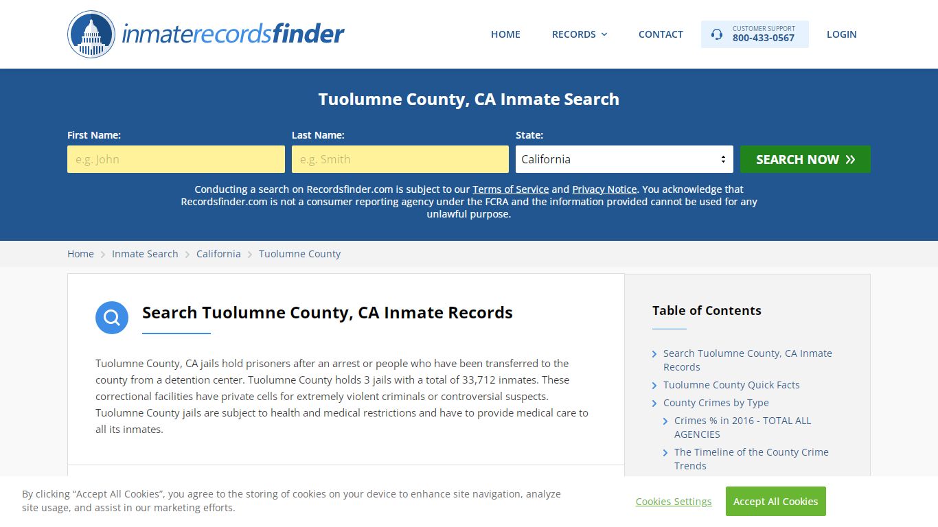 Tuolumne County, CA Inmate Lookup & Jail Records Online